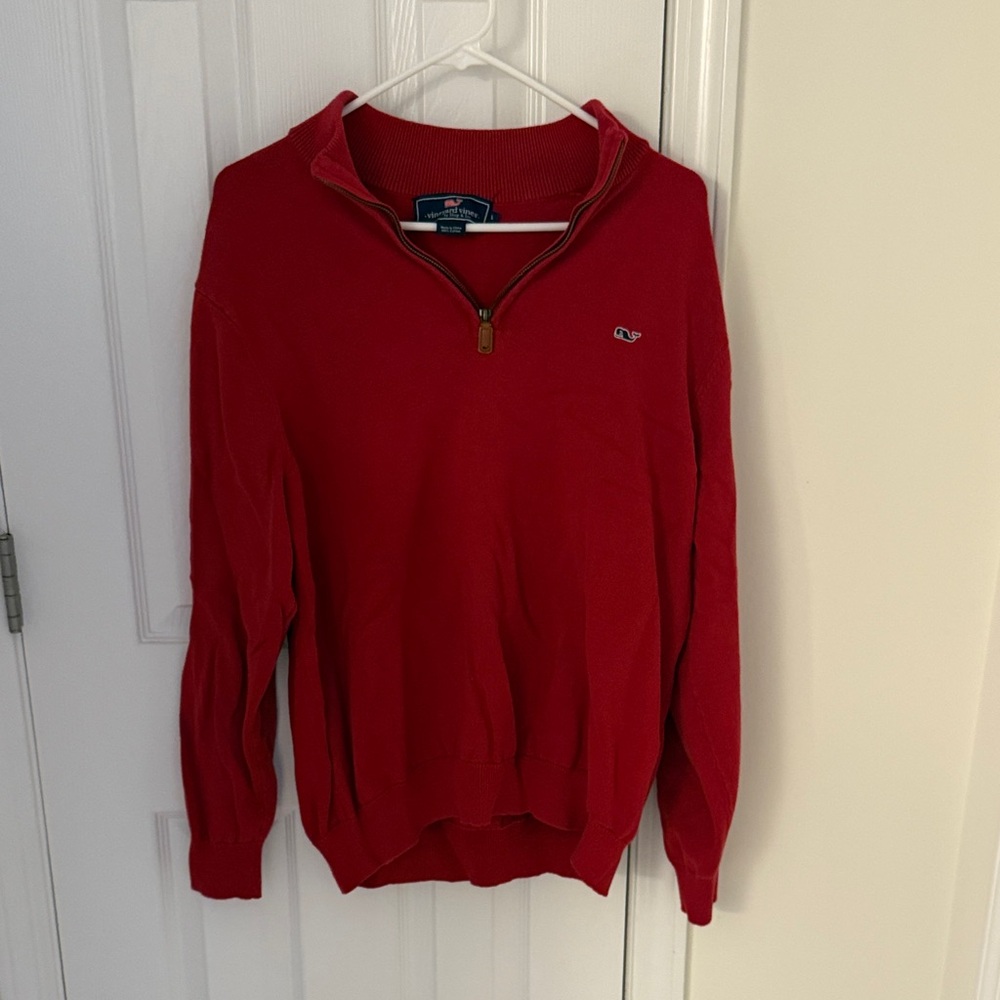 Vineyard Vines Red Zip-Up Sweater for Men